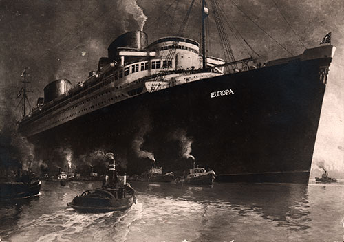 SS Europa of the Norddeutsher Lloyd, Bremen. 51,000 Tons Register, 1928.