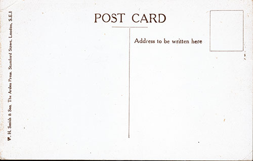 Back Side of SS George Washington of Unused Vintage Postcard.