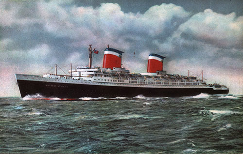 Vintage Postcard of the SS United States of the United States Lines,