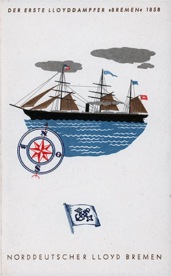 Front Cover, Daily Program, S. S. "Europa"	141th Voyage Westbound At Sea, Wednesday, 21 July 21 1937.