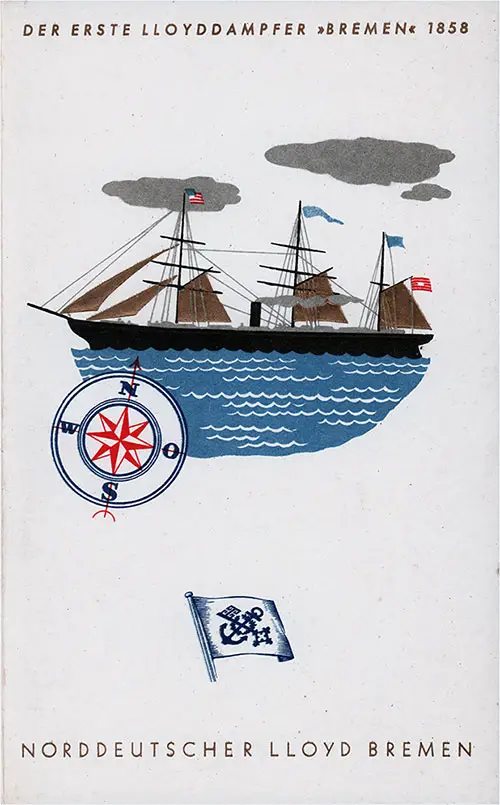 Front Cover, Daily Program, S. S. "Europa"	141th Voyage Westbound At Sea, Wednesday, 21 July 21 1937.