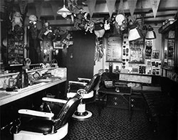 First Class Barber Shop on C Deck Near the Aft Grand Staircase.