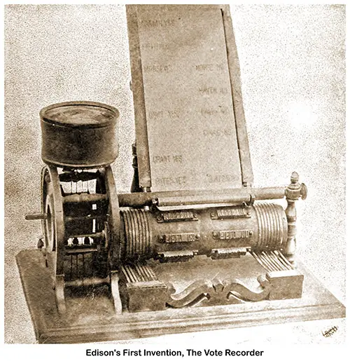 Edison's First Invention, the Vote Recorder.