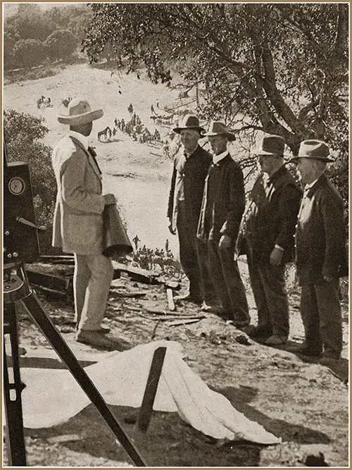 D. W. Griffith, Setting His Natural Stage for a "Long Shot" in His Epoch-Making Photoplay, "Birth of a Nation."