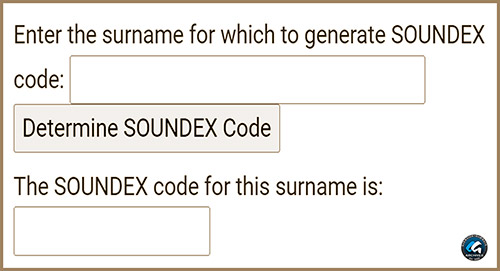 Soudex Code Generator Coded with JavaScript to Produce the Soundex Code for any English Name (i.e. No Special Characters).