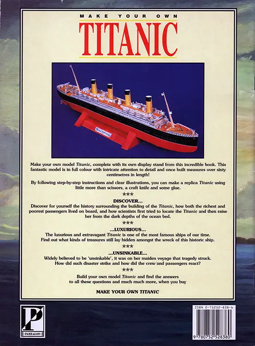 Back Cover: Make Your Own Titanic - 1998