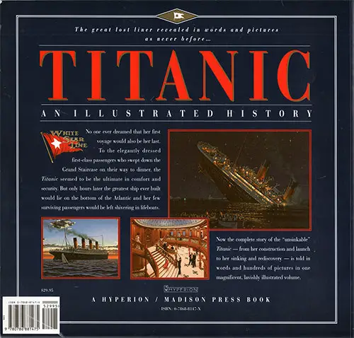 Back Cover: Titanic - An Illustrated History - 1995