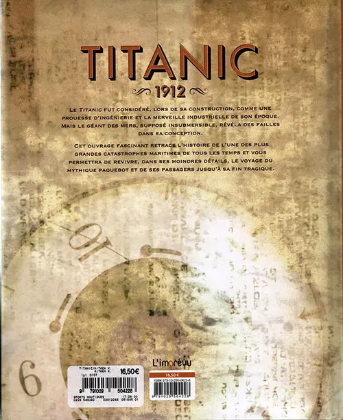 Couverture arrière du Titanic 1912 (2015)