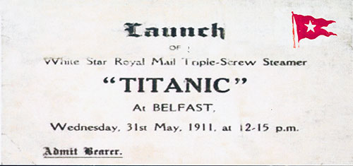 Ticket to View the Launch of the New RMS Titanic, 1911