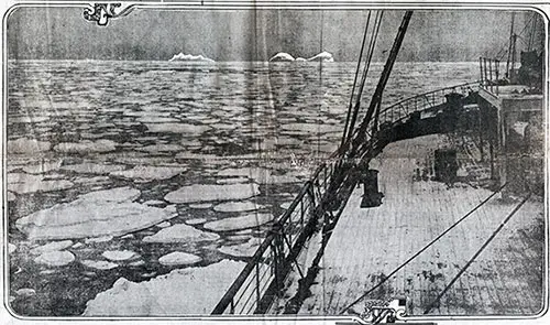 The French Liner Niagara, Which Arrived Yesterday, Hit Two Small Nearly Submerged Icebergs Last Friday Night, Which Crushed Her Starboard Bow.