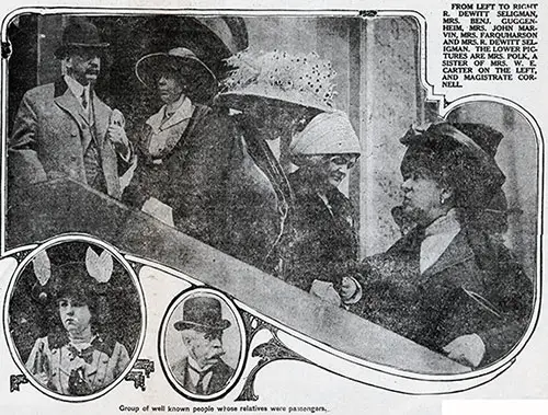 Group of Well Known People Whose Relatives Were Passengers on the Titanic. 