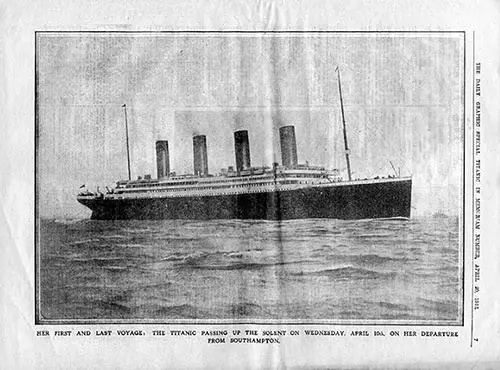 Page 7 of the Daily Graphic Titanic in Memoriam Number - Her First and Last Voyage.