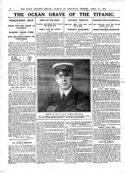 Page 8 of the Daily Graphic Titanic in Memoriam Number Featured the Ocean Grave of the Titanic