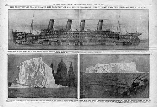 Page 10 and 11 of The Daily Graphic Titanic In Memoriam Number Featured The Greates of All Ships and the Greatest of All Shipping Disaster. The Titanic and the Perils of the Atlantic.
