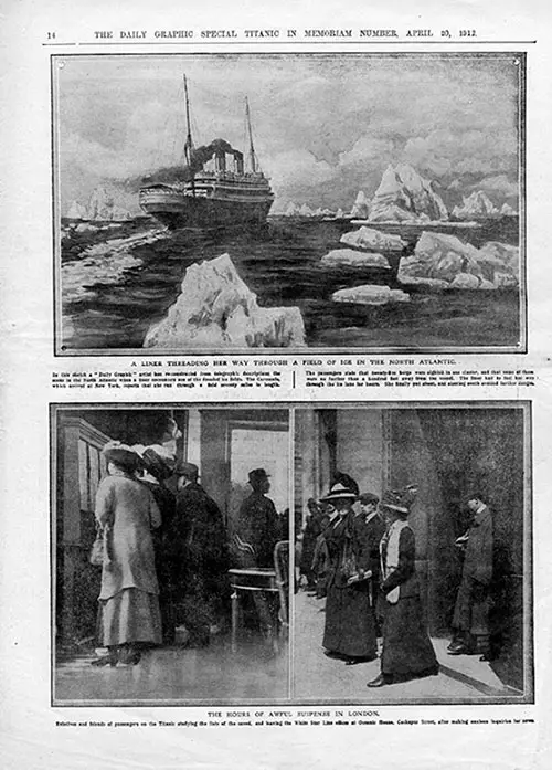 Page 14 of The Daily Graphic Titanic In Memoriam Number Photos Included.