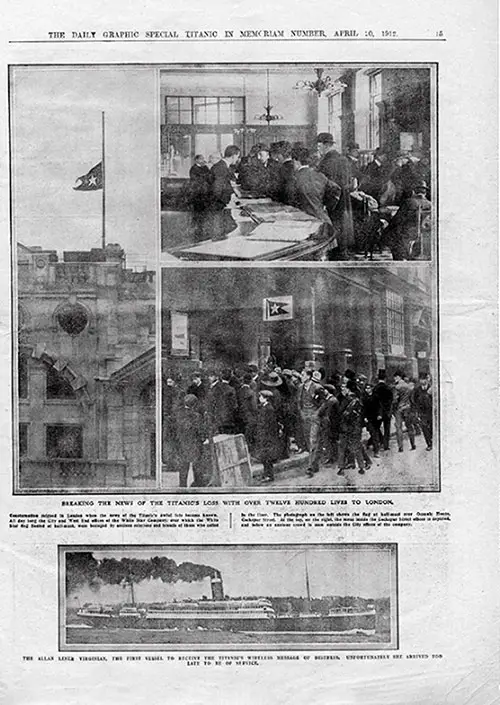 Page 15 of The Daily Graphic Titanic In Memoriam Number Photos Included.