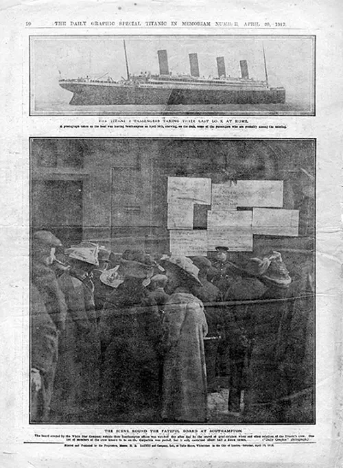 Page 20 of The Daily Graphic Titanic In Memoriam Number Photos Included.