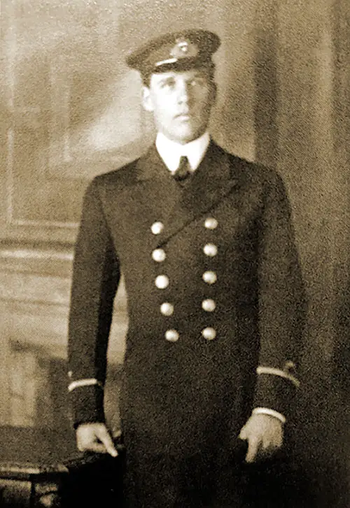 James Paul Moody Shown Wearing the Junior Officer's Uniform of the White Star Line circa 1911.