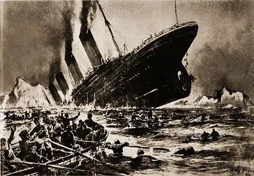 Artist Depiction of Titanic Sinking - 1912