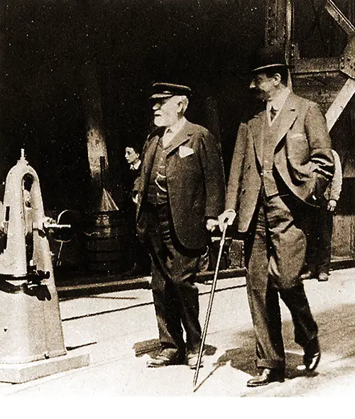 Mr. J. Bruce Ismay and Lord Pirrie, Builder of the Titanic in 1911