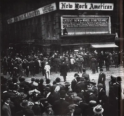 New York American Latest News on the White Star Liner "Titanic."