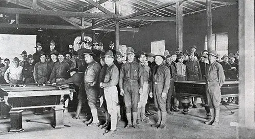 Gathered around the Pool Table in a Knights of Columbus Building 