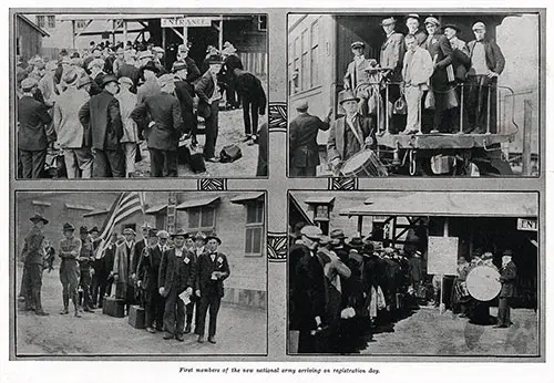 Camp Dodge Photographs, Series 14: First Members of the New National Army Arriving on Registration Day.