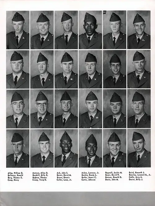 Company A 1968 Fort Benning Basic Training Recruit Photos, Page 3.
