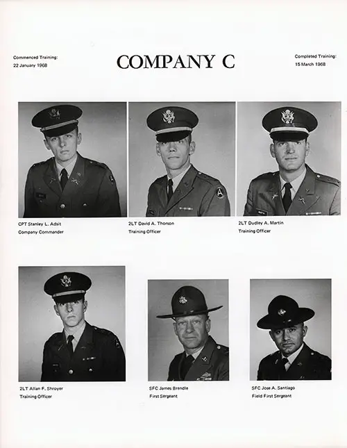 Company C 1968 Fort Campbell Basic Training Leadership, Page 2.