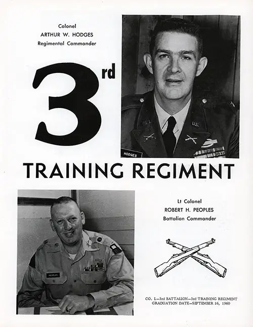 Company L 1960 Fort Dix Basic Training Leadership, Page 1.