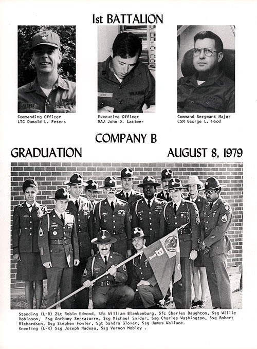 Company B 1979 Fort Dix Basic Training Leadership, Page 1.