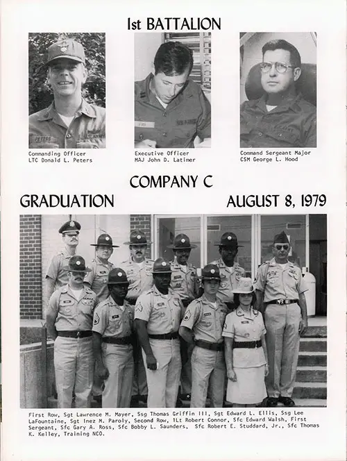 Company C 1979 Fort Dix Basic Training Leadership, Page 1.