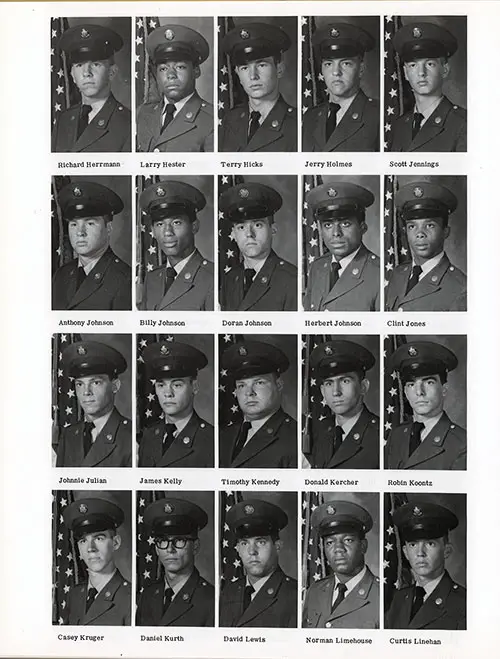 Company D-2-1 1977 Fort Knox Basic Training Recruit Photos, Page 8.
