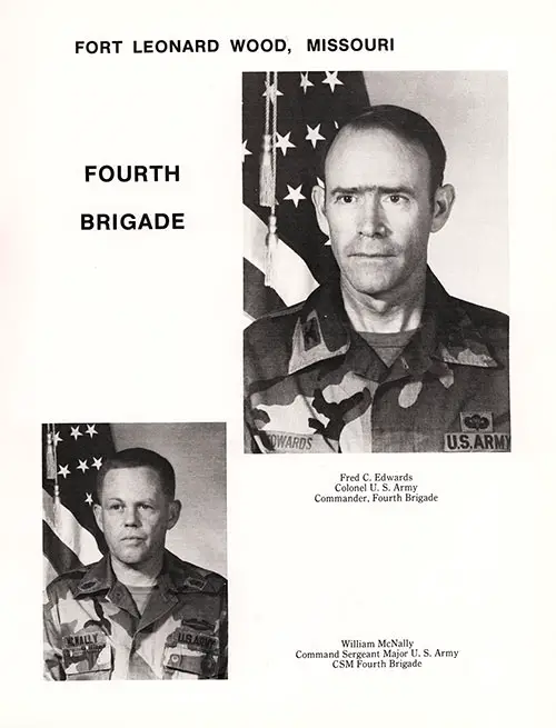 Company B 1986 Fort Leonard Wood Basic Training Leadership, Page 1.