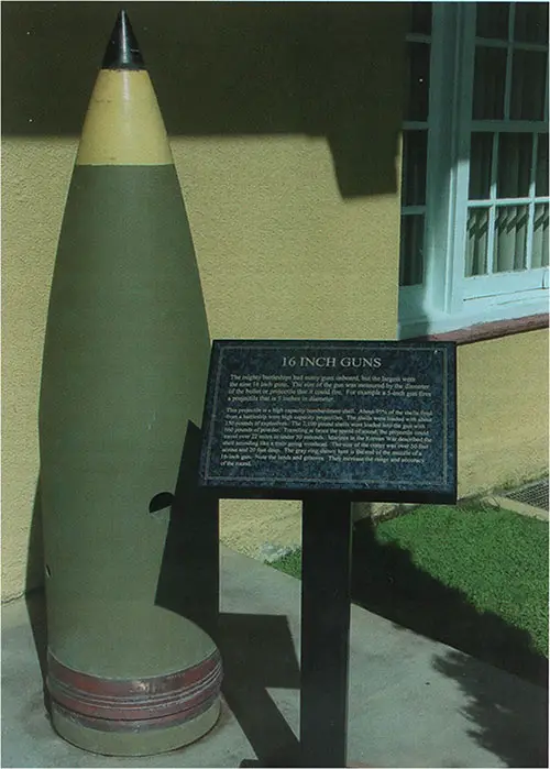 Display of a Shell Used for a 16 Inch Gun at San Diego MCRD.
