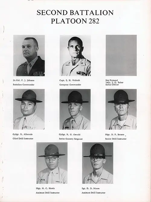 Platoon 1971-282 MCRD Parris Island Leadership, Page 1.