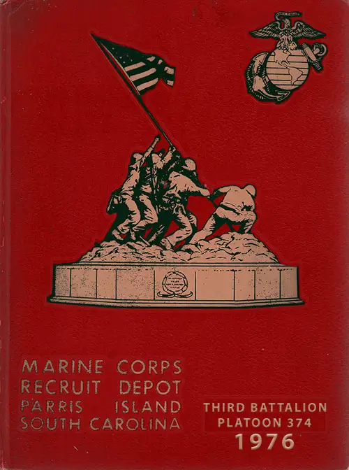 Front Cover, MCRD Marine Boot Camp Book - Parris Island - 1976 Platoon 374.