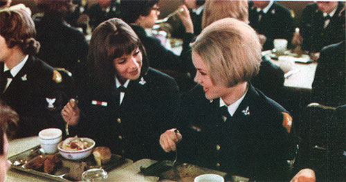 Waves Enjoy Great Navy Food in the Mess Hall.