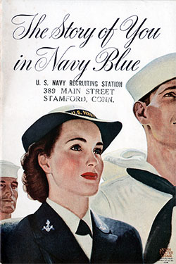 Front Cover, The Story Of You In Navy Blue - WAVES Recruitment Brochure - Serve in the Navy. Join the WAVES, 27 July 1944.