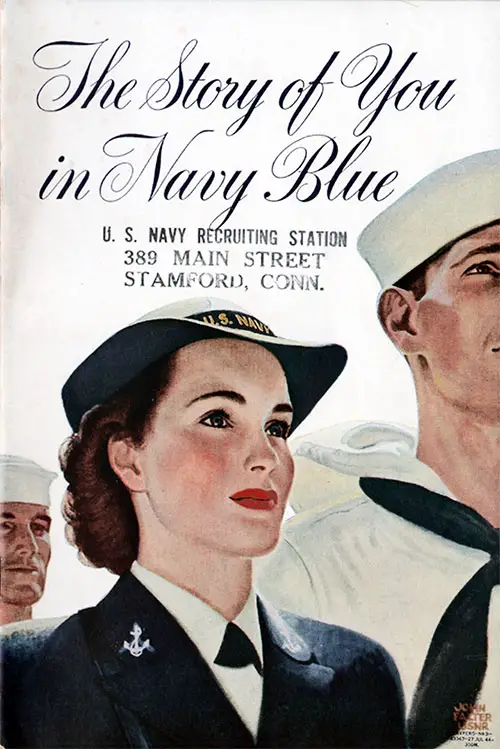 Front Cover, The Story Of You In Navy Blue - WAVES Recruitment Brochure - Serve in the Navy. Join the WAVES, 27 July 1944.