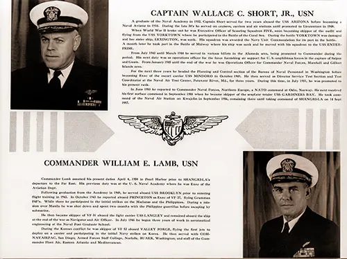 USS Shangri-La Senior Officers Capt. Short and Cmdr. Lamb. 