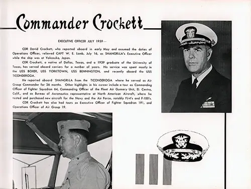 Cmdr. Crockett Assigned to the USS Shangri-La CVA-38.