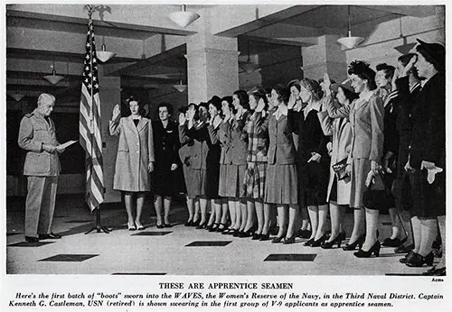 WAVES Sworn In As Apprentice Seamen, 1942.