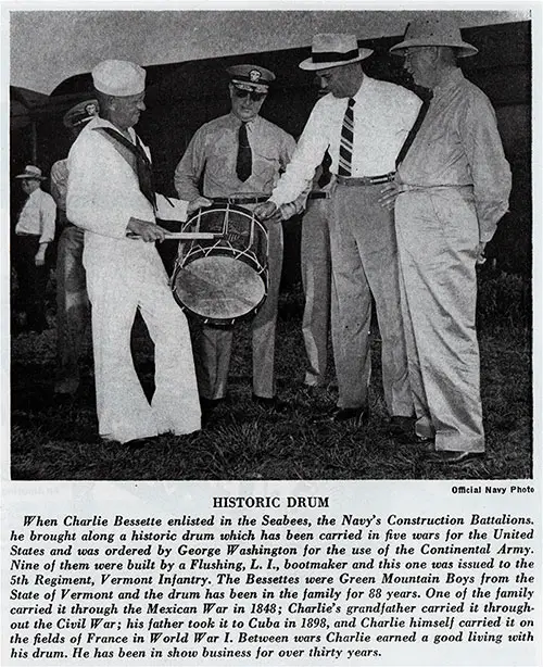 Historic Drum Dates from the Late 1700s. Official Navy Photo.