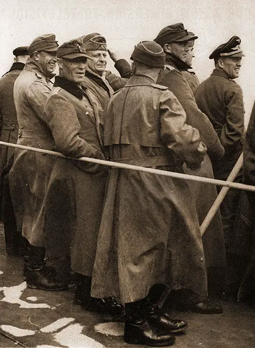 Captured German Officers Bound for Internment Camps in World War II.