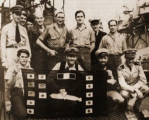 1119: Triumphant Crew of a Returning U.S. Submarine.