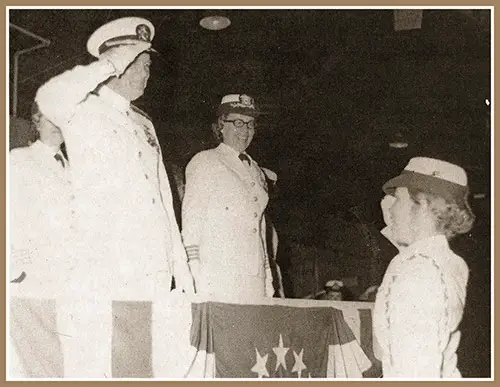 Admiral Lambert, Captain Gore and a Recruit Commander on Graduation Day.