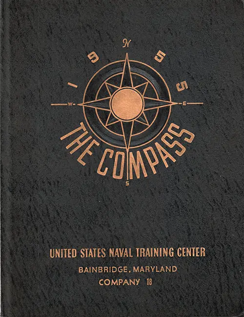 Front Cover, Great Lakes USNTC "The Compass" 1955 Company 018.