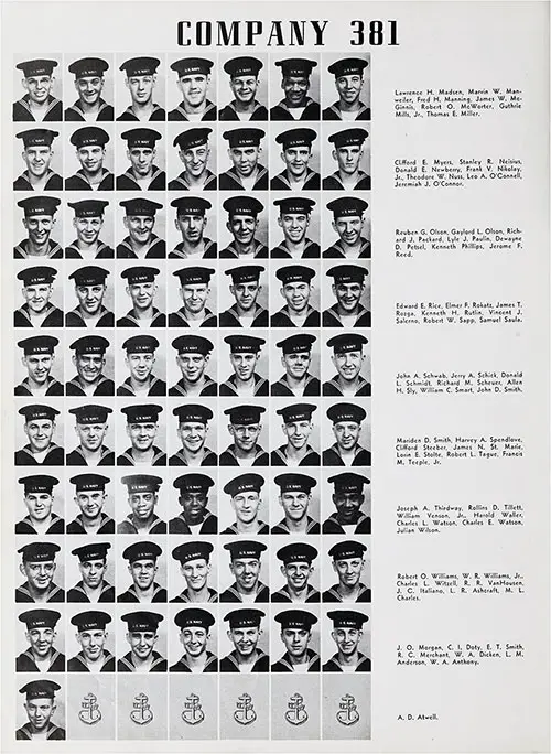 Hall of Fame Company 50-381 Great Lakes NTC Recruits, Page 2.