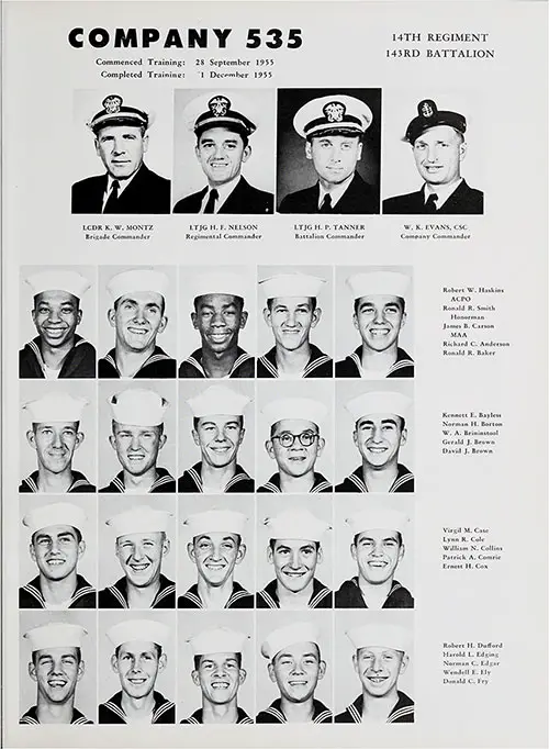 Company 55-535 Great Lakes NTC Recruits, Page 1.